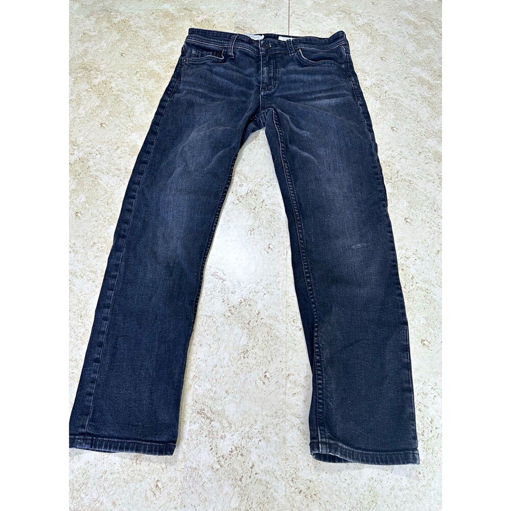 Anthropologie Pilcro Slim Straight Jeans Womens 28x25 Faded Black Stretch Denim